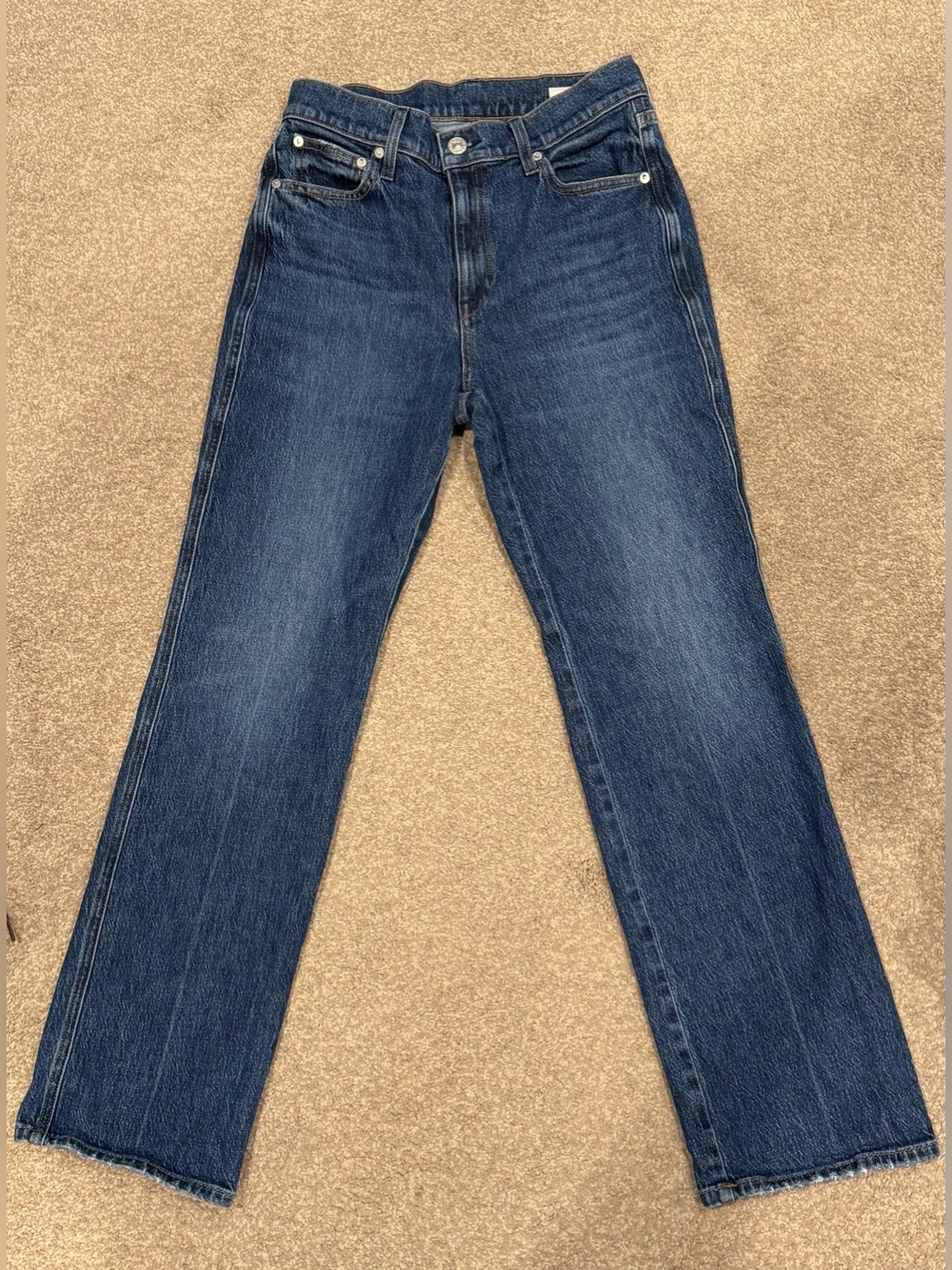 AYR Legend Straight-Leg Women's Jeans in Dark Blue Size 27 Like New